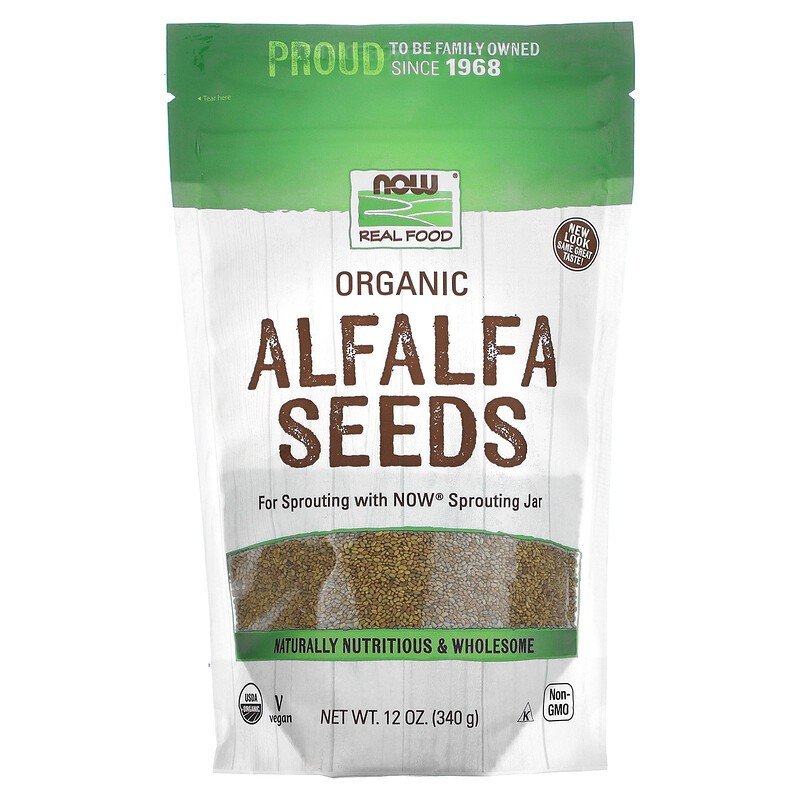 Now Foods Alfalfa Seeds for Sprouting (Certified Organic) 12 oz Seeds