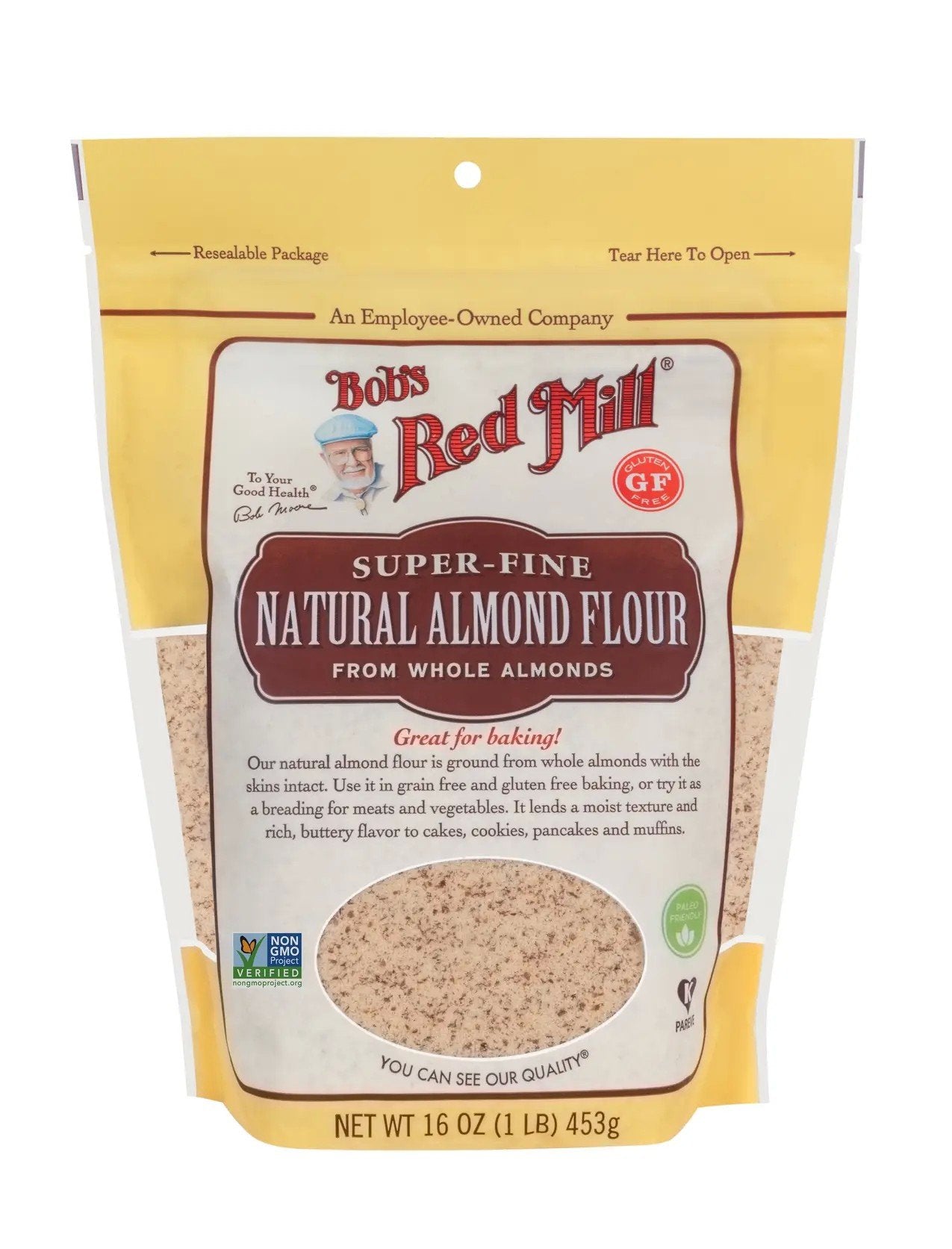 Bobs Red Mill Super Fine Natural Almond Flour 16 oz Bag
