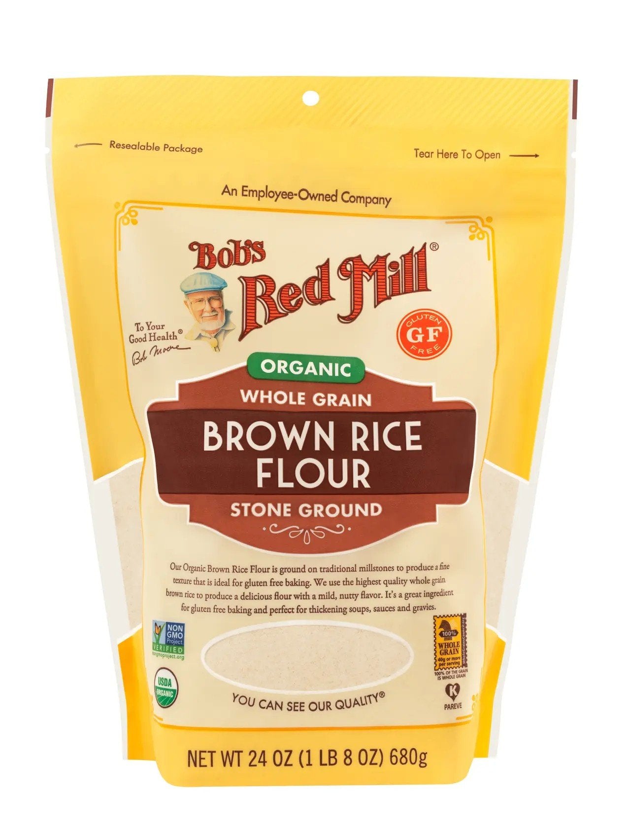 Bobs Red Mill Brown Rice Flour 24 oz Bag