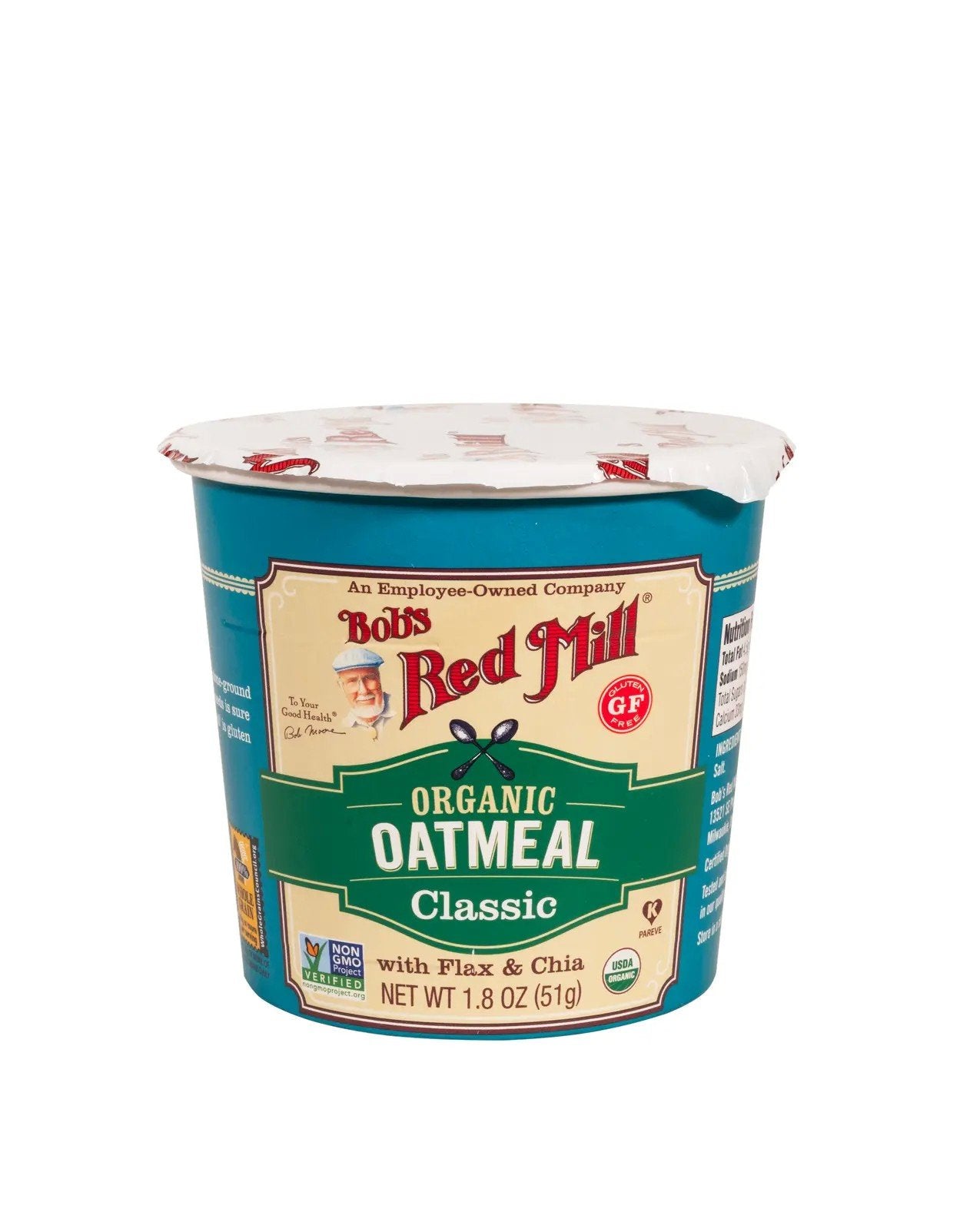 Bobs Red Mill Organic Oatmeal Classic 1.8 oz Container