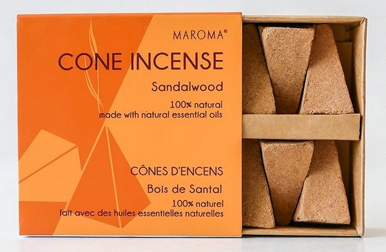 Maroma EDA Incense Cone Sandalwood 10 Cone