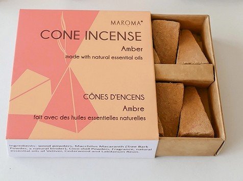Maroma EDA Incense Cone Amber Gold 10 Cone