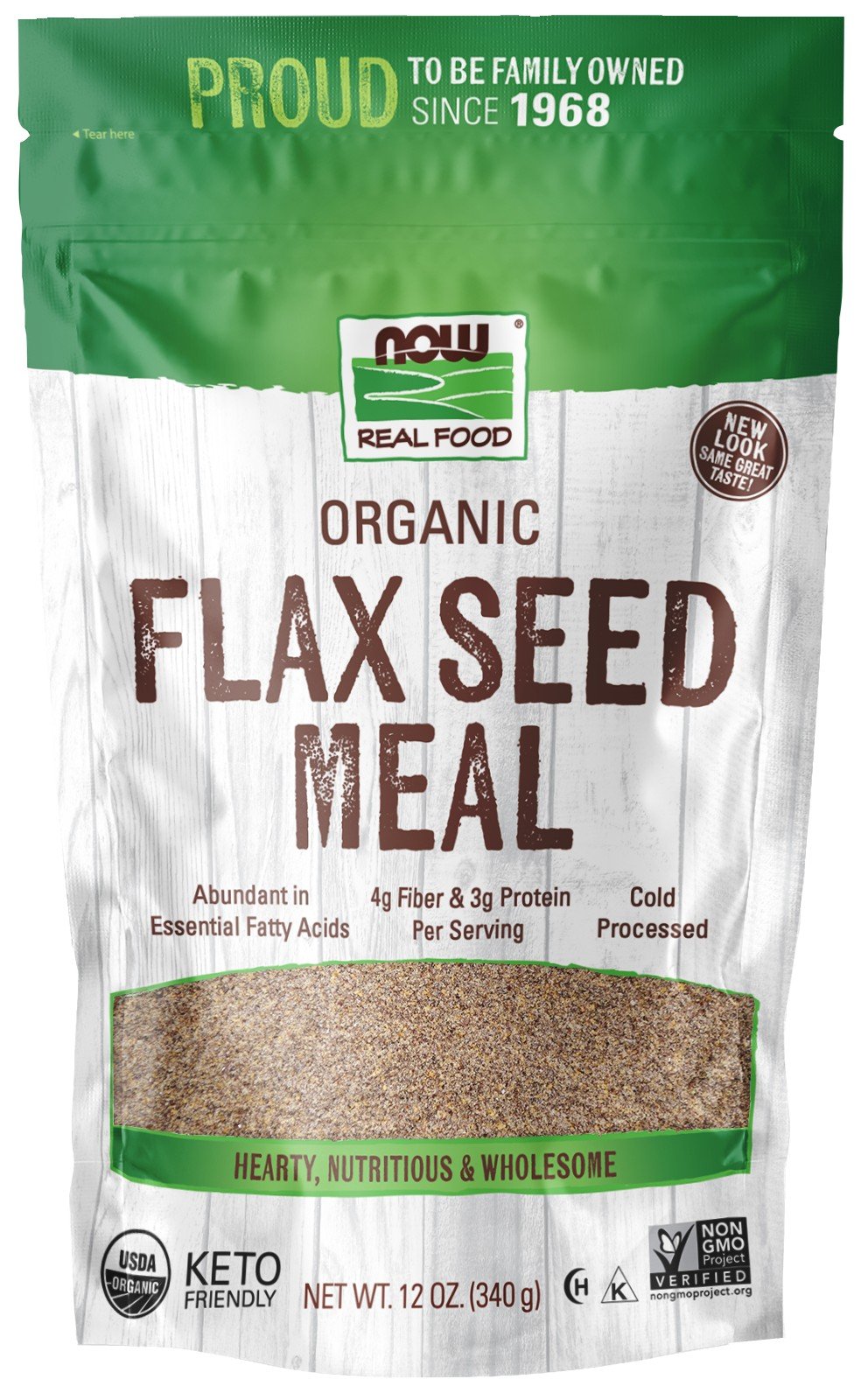 Now Foods Organic Flax Seed Meal 12 oz Packet