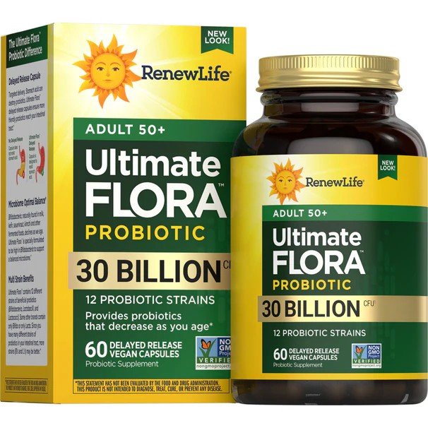 Renew Life Ultimate Flora Adult+ Probiotic 30 Billion 60 VegCap