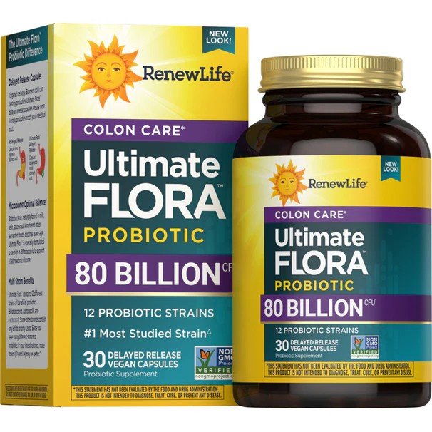 Renew Life Ultimate Flora Colon Care Probiotic 80 Billion 30 VegCap