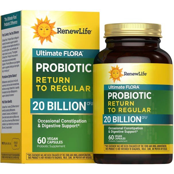 Renew Life Ultimate Flora Return to Regular Probiotic 20 Billion 60 VegCap