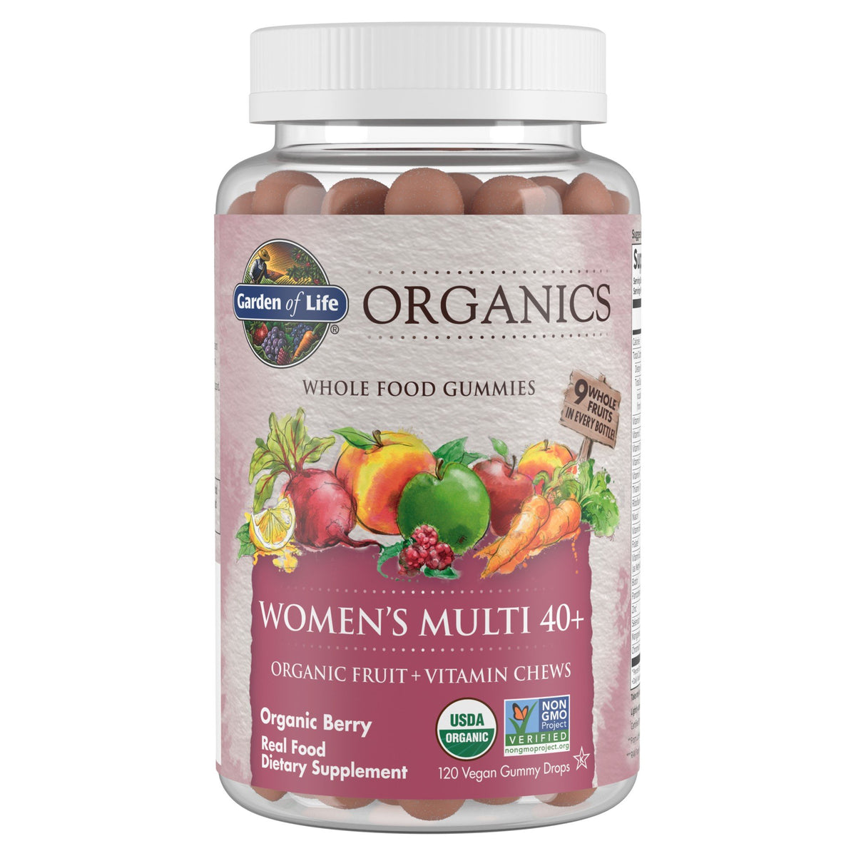 Garden of Life Garden of Life Organics Organic Fruit Gummies - Women&#39;s Multi 40+ Berry Flavor 120 Gummy