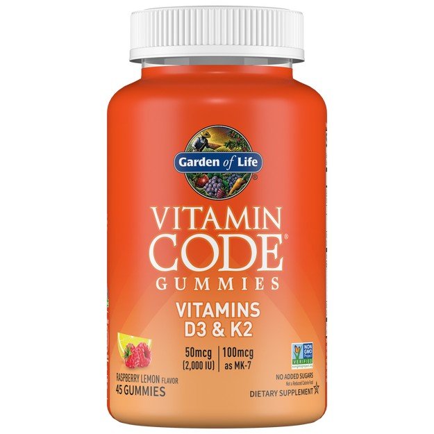 Garden of Life Vitamin Code Gummies Vitamins D3 &amp; K2 45 Gummy