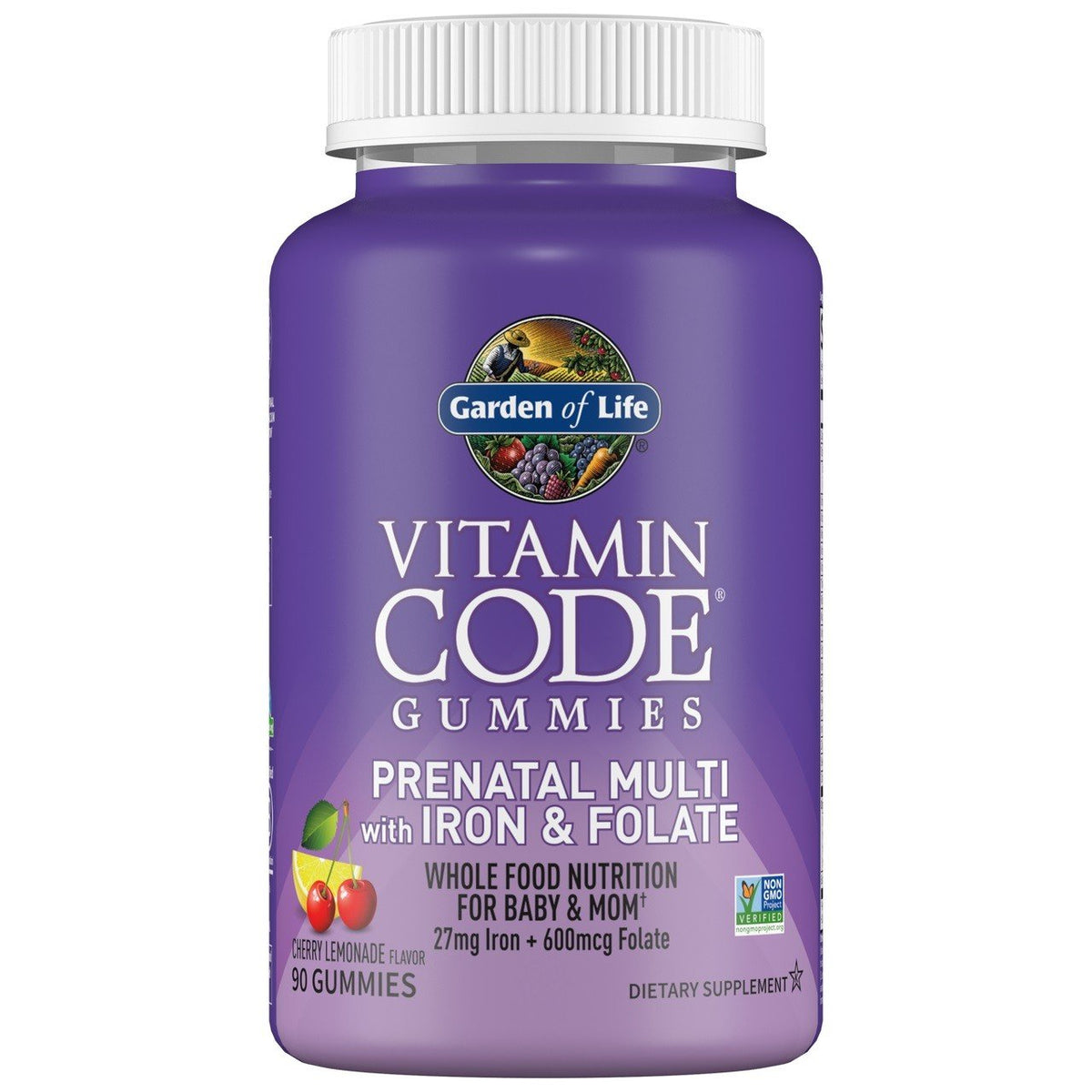 Garden of Life Vitamin Code Gummies Prenatal Multi with Iron &amp; Folate 90 Gummy