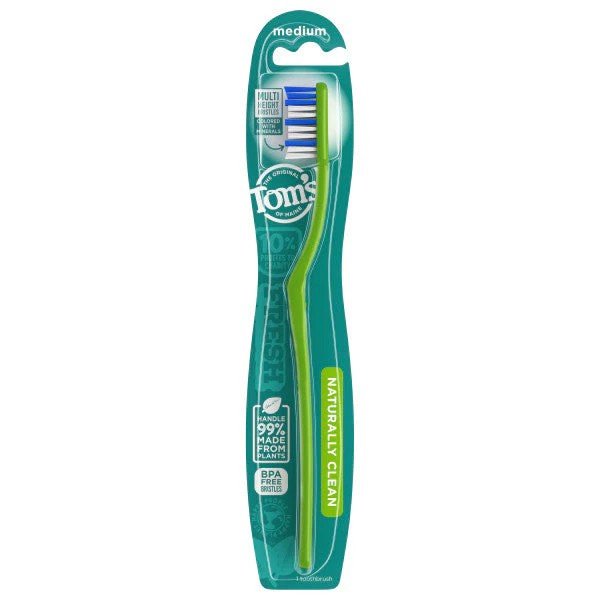 Tom's Of Maine Adult Naturally Clean Medium Toothbrush 1 Brush