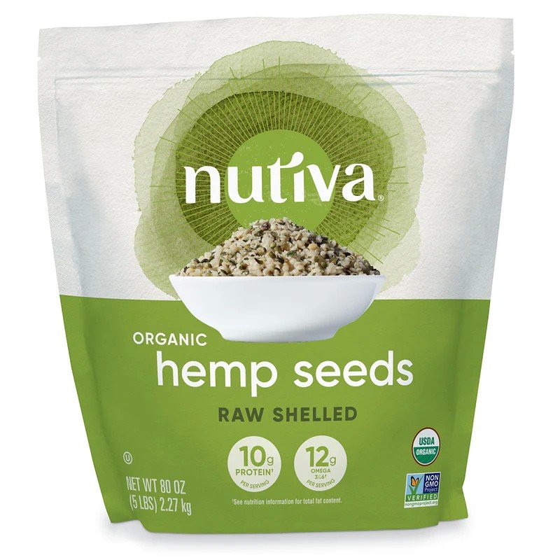 Nutiva Organic Shelled Hemp Seeds Bulk 5 lbs Seeds