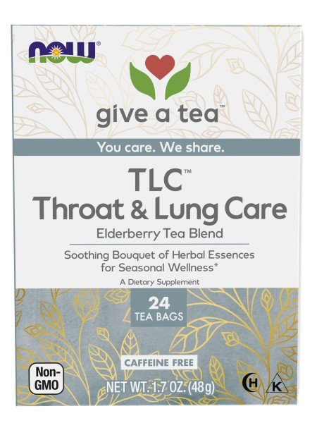 Now Foods TLC Throat &amp; Lung Care Tea 24 Bags