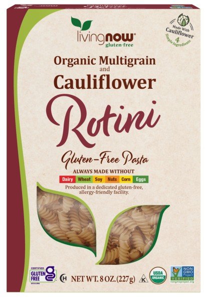 Now Foods Organic Multigrain Cauliflower Rotini Gluten-Free Pasta 8 oz Box