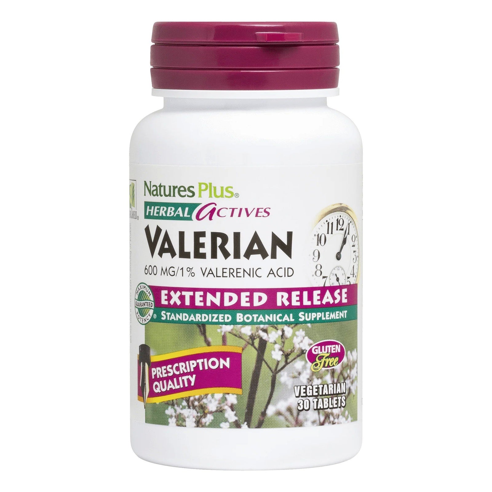 Nature's Plus Valerian Root Extract 600mg Time Release 30 Sustained Release Tablet