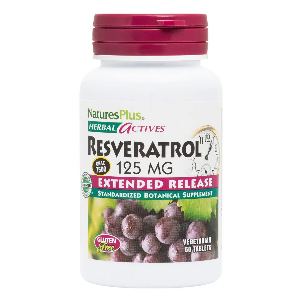 Nature's Plus Herbal Actives Extended Release Resveratrol 125mg 60 VegTab