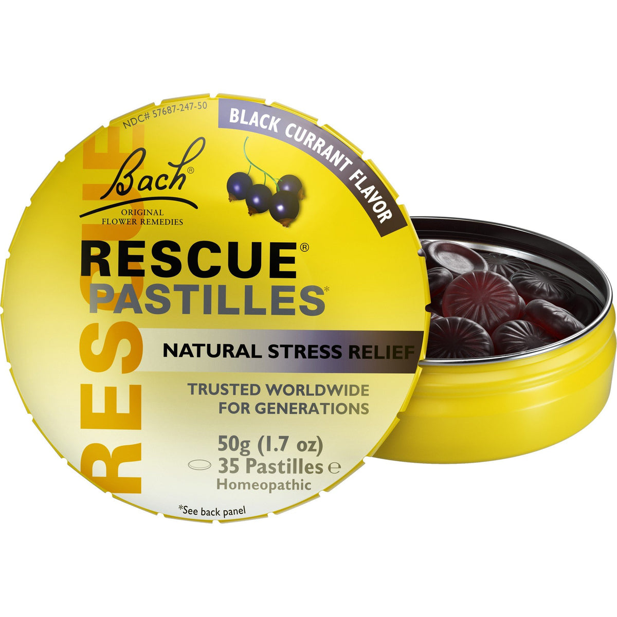 Bach Rescue Remedy Pastilles Black Currant 50 g (1.7 oz) Pastilles