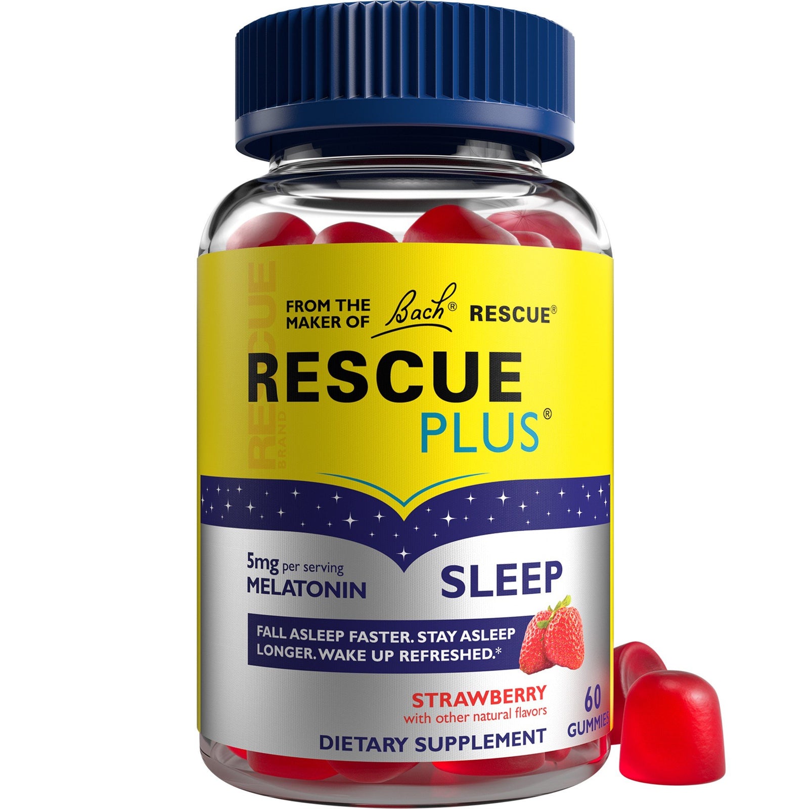 Bach Rescue Plus Sleep Natural Strawberry Flavor 60 Gummies