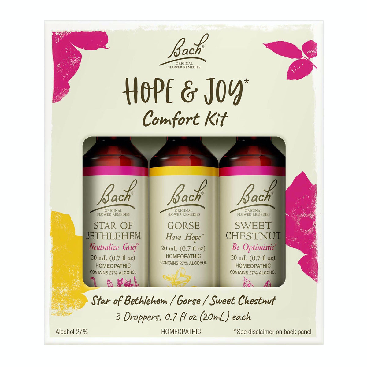 Bach Hope &amp; Joy Comfort Kit 3 Droppers 0.7 fl oz Liquid