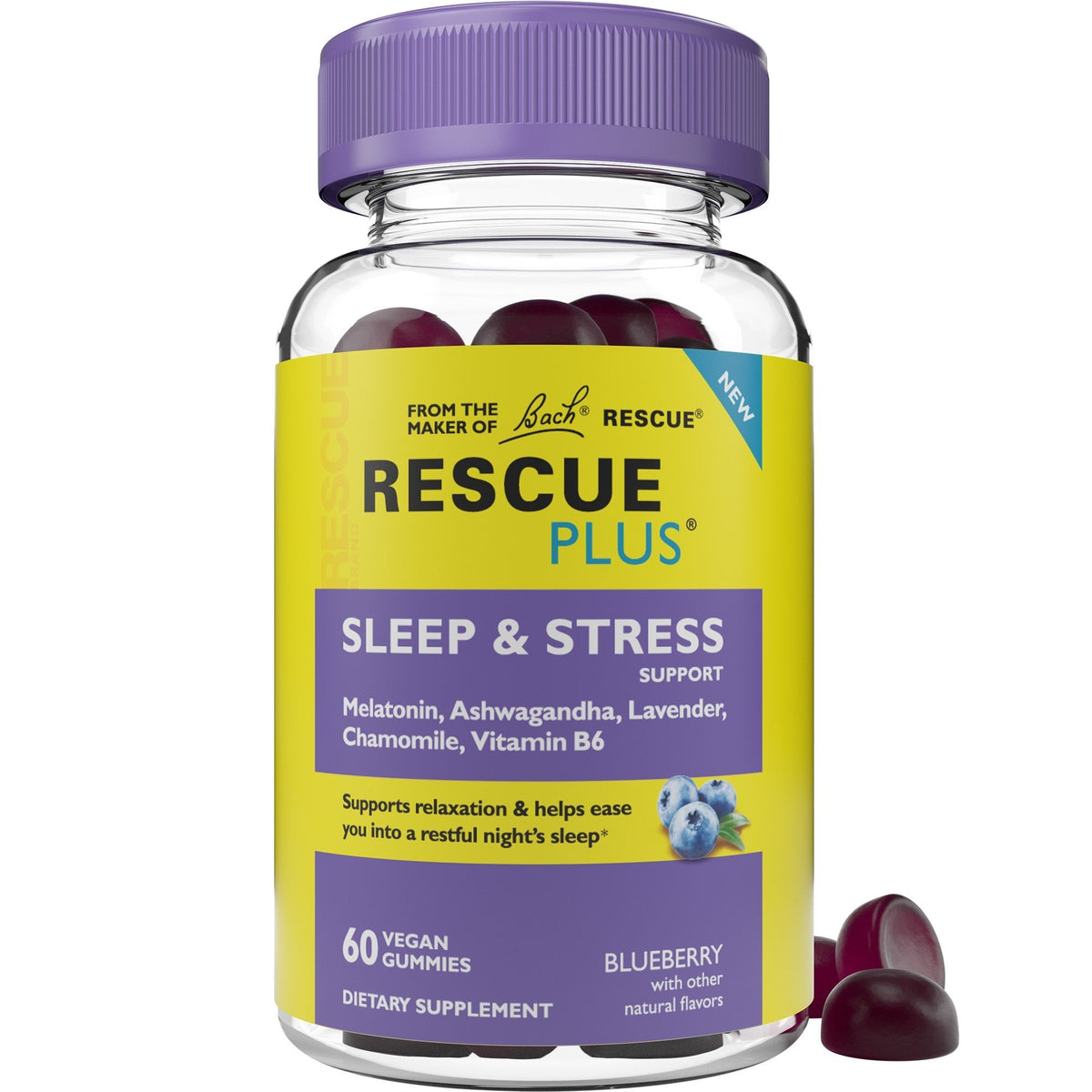 Bach Rescue Plus Sleep &amp; Stress Support 60 Vegan Gummies