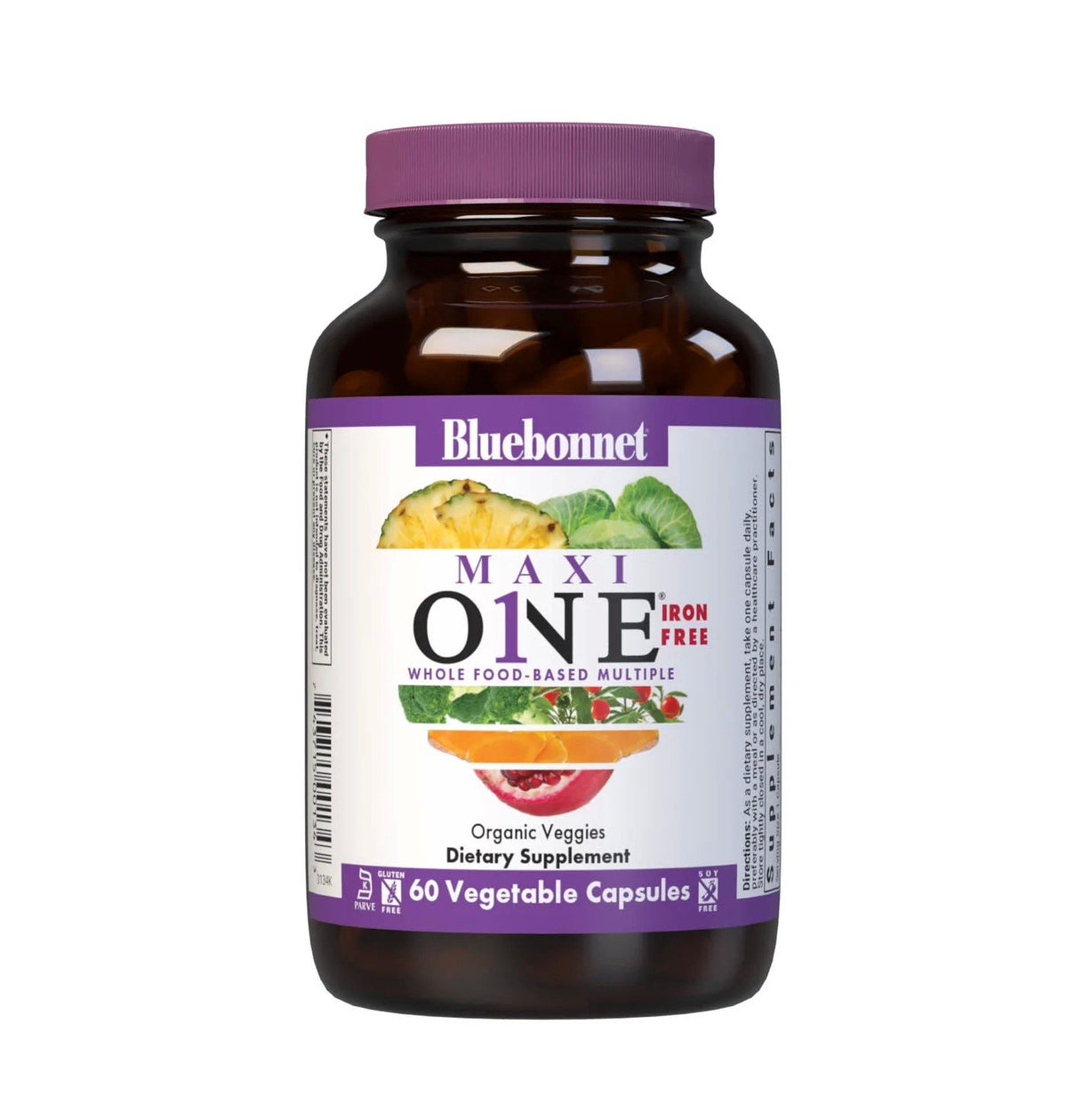Bluebonnet Maxi One Whole Food-Based Iron Free 60 VegCap