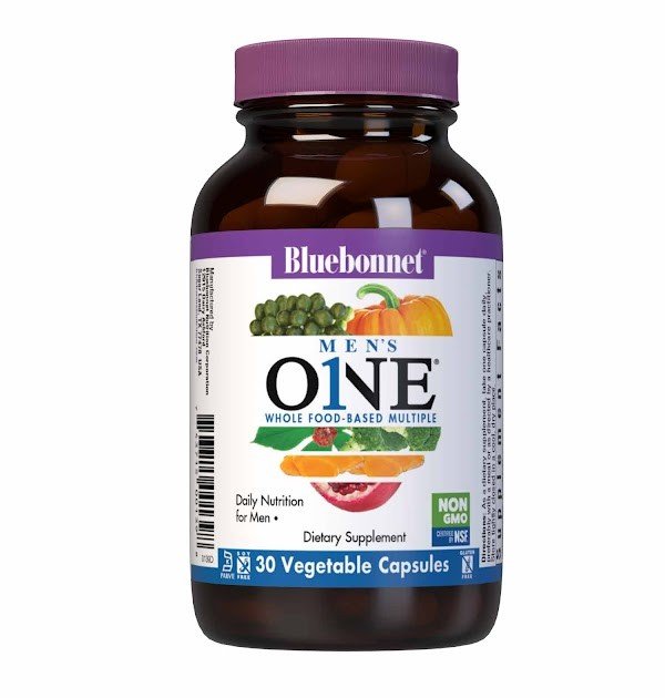 Bluebonnet Men&#39;s One Whole Food Based Multiple 30 VegCap