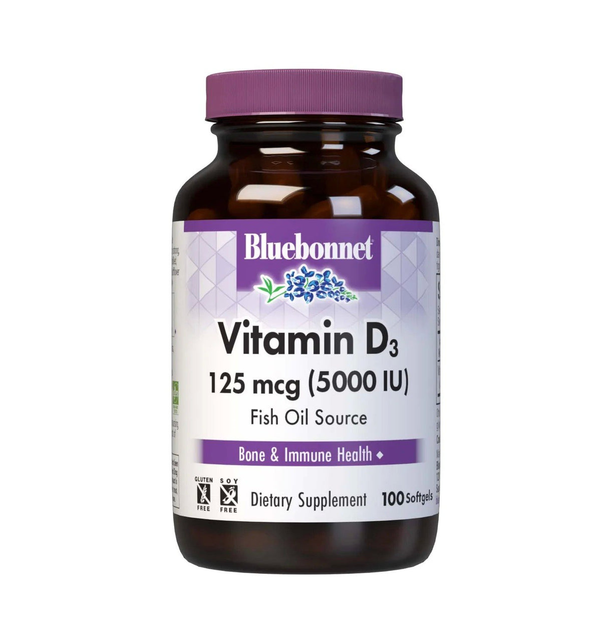 Bluebonnet Vitamin D3 5000 IU 100 Softgel