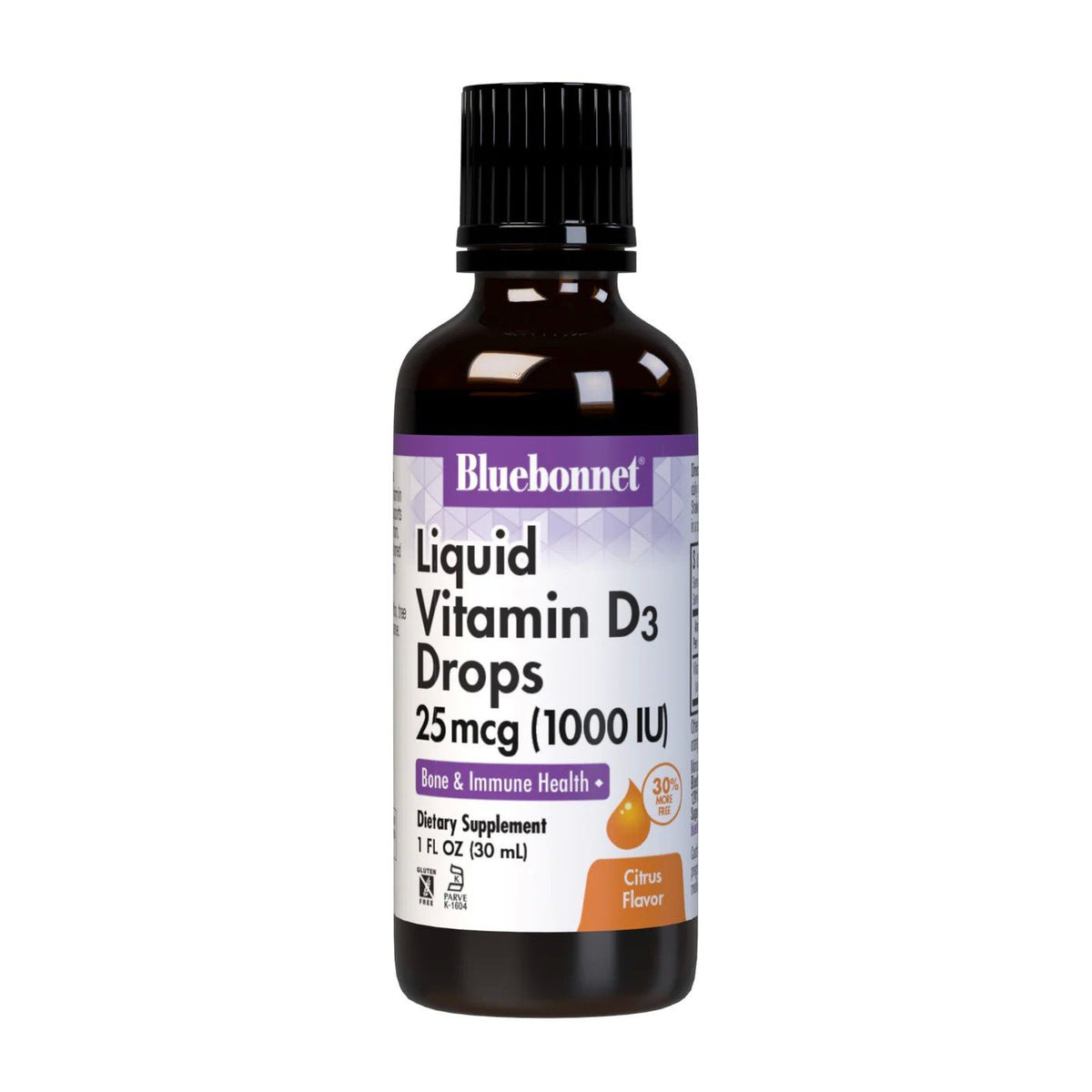Bluebonnet Vitamin D3 Liquid Drops 25 mcg ( 1000 IU ) 1 oz Liquid