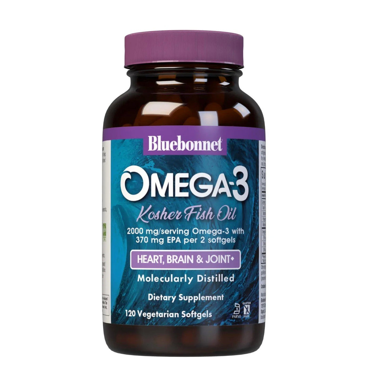 Bluebonnet Natural Omega-3 Kosher Fish Oil 120 VegCap