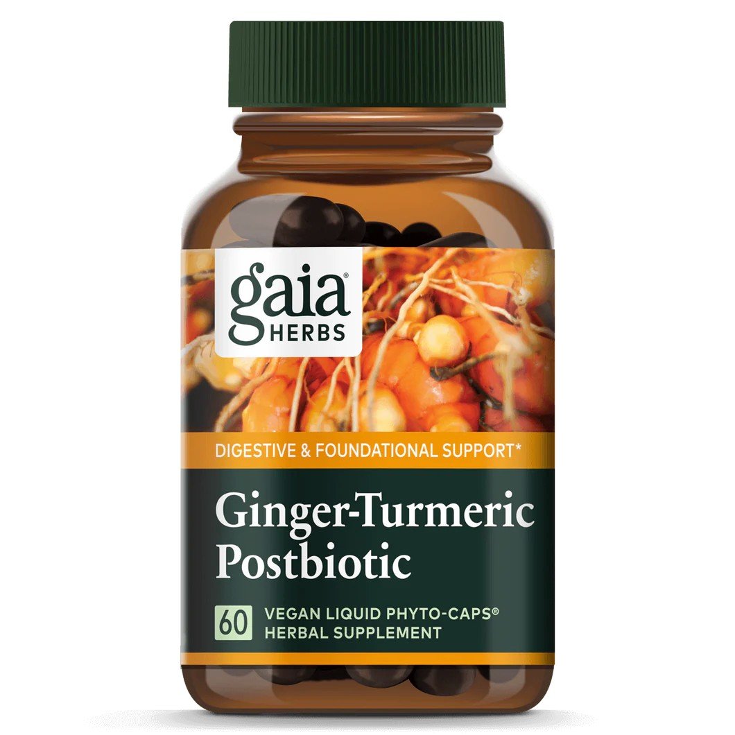 Gaia Herbs Ginger Turmeric Postbiotic 60 Capsule