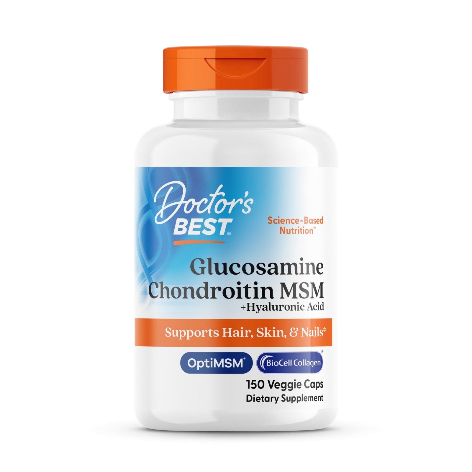Doctors Best Glucosamine Chondroitin MSM + Hyaluronic Acid 150 Veggie Capsule