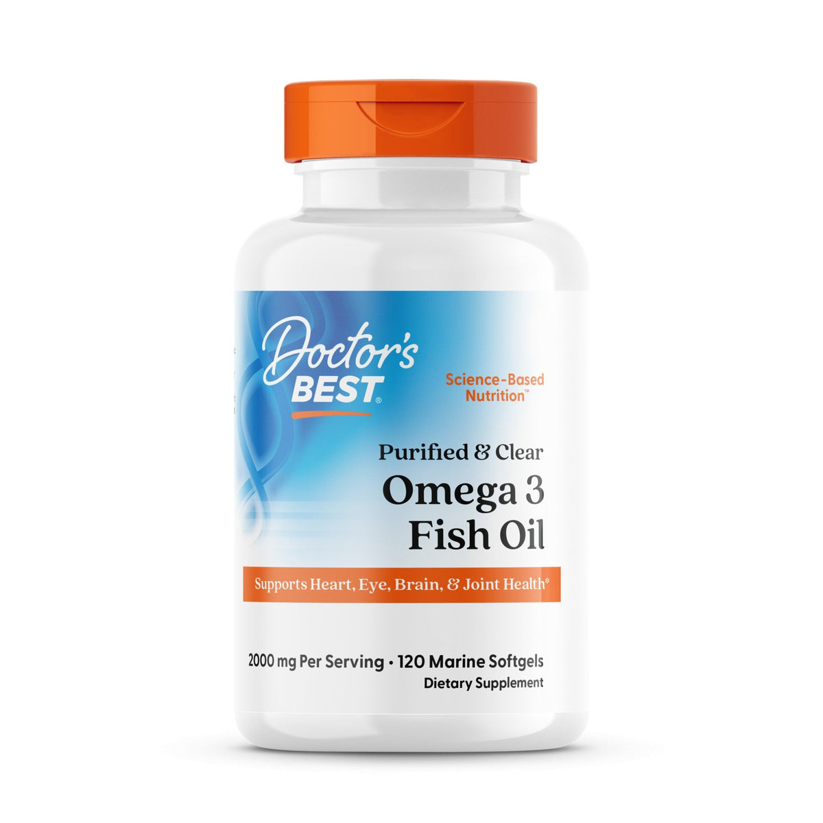 Doctors Best Purified &amp; Clear Omega 3 Fish Oil 1000mg 120 Marine Softgel