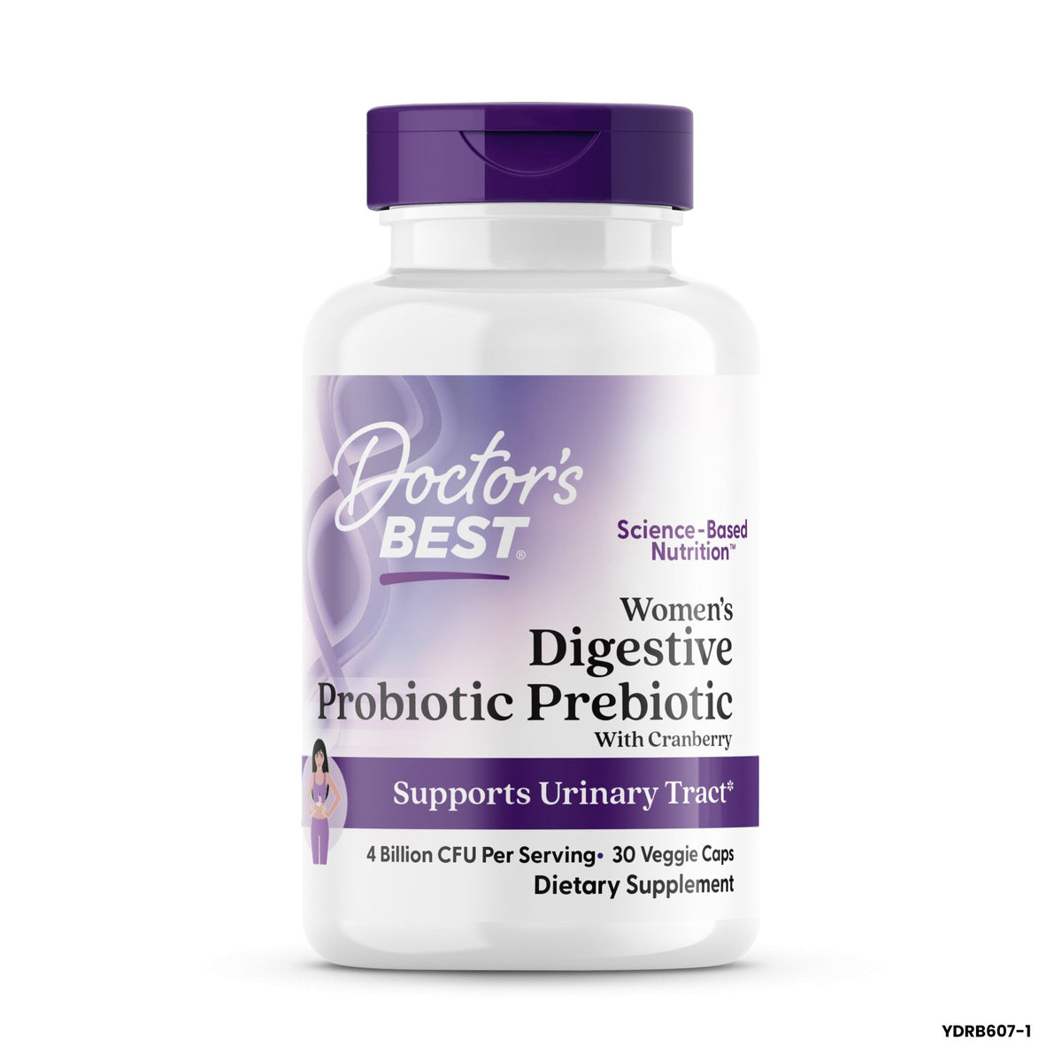 Doctors Best Women&#39;s Digestive Probiotic Prebiotic with Cranberry-Supports Urinary Tract 30 VegCap