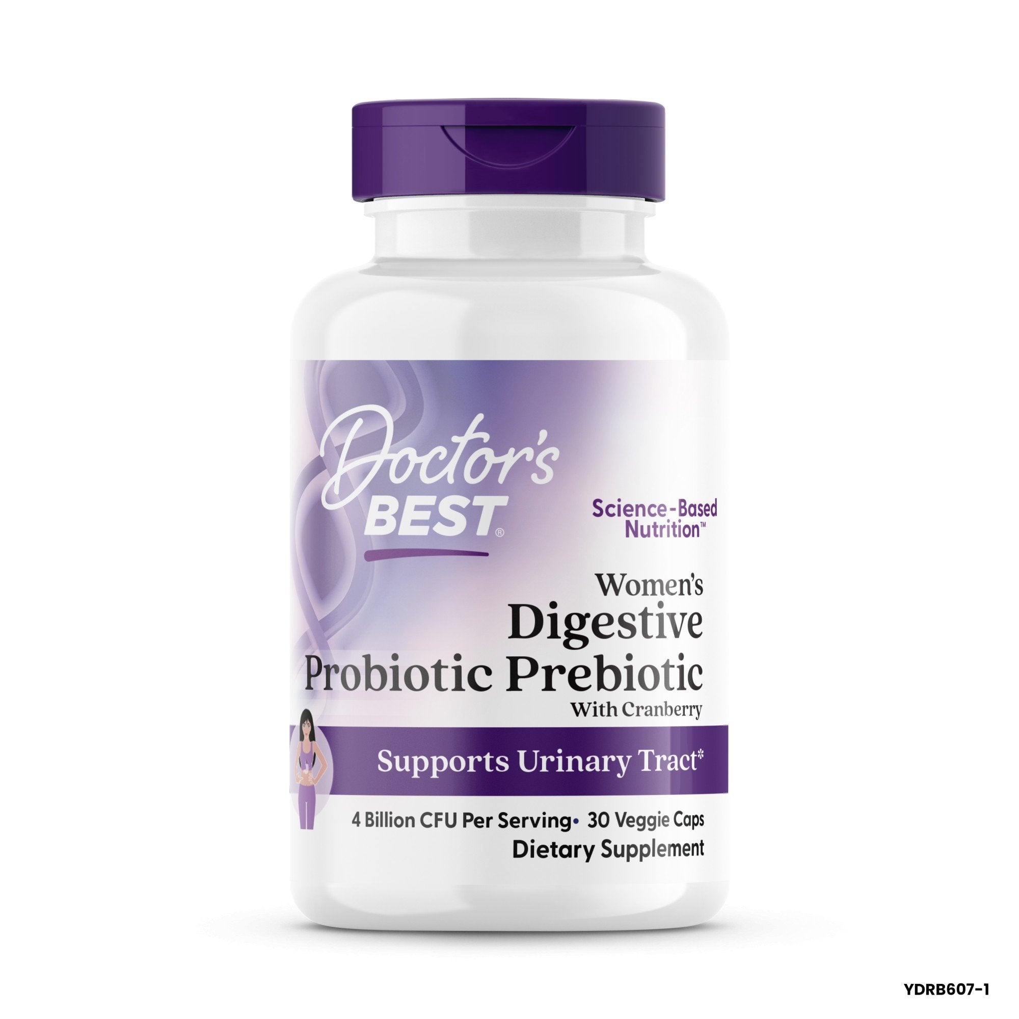 Doctors Best Women's Digestive Probiotic Prebiotic with Cranberry-Supports Urinary Tract 30 VegCap