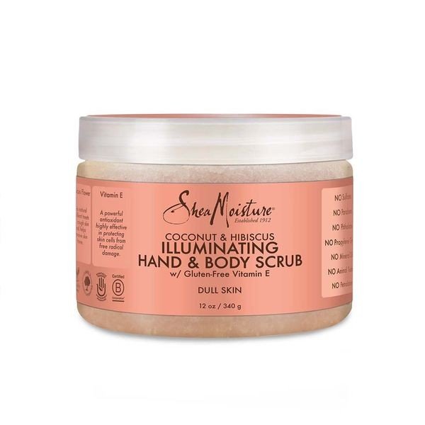 Shea Moisture Illuminating Hand &amp; Body Scrub Coconut Hibiscus 12 oz Liquid