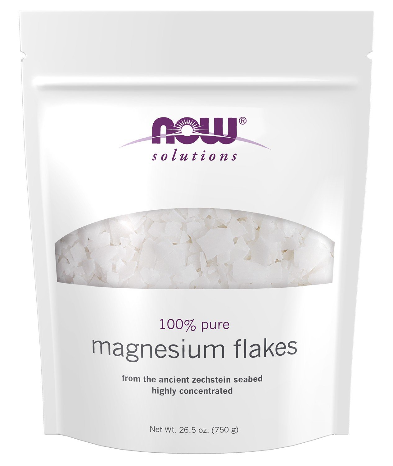 Now Foods Magnesium Flakes Bath Salts Pouch 750 g Salt