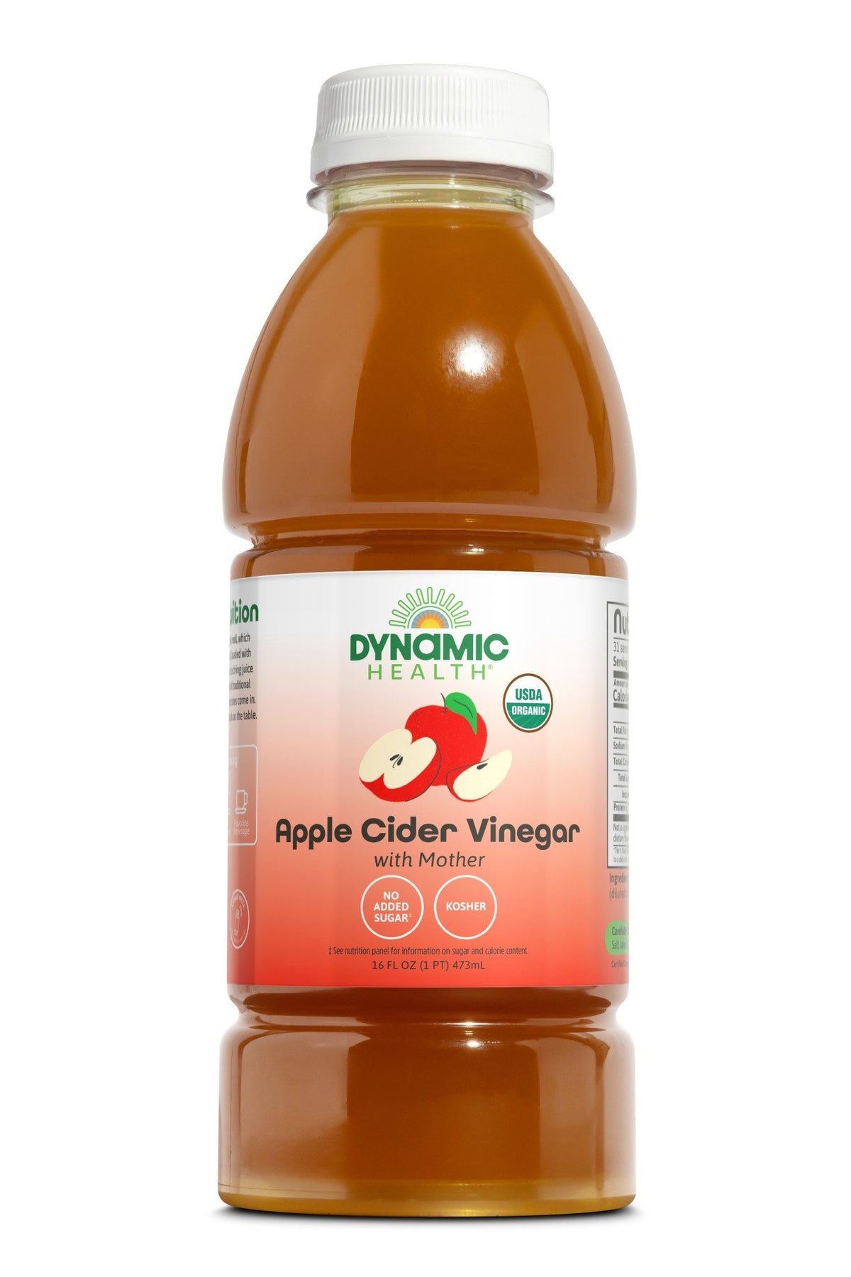 Dynamic Health Apple Cider Vinegar w/ Mother Certified Organic 16 oz Bottle