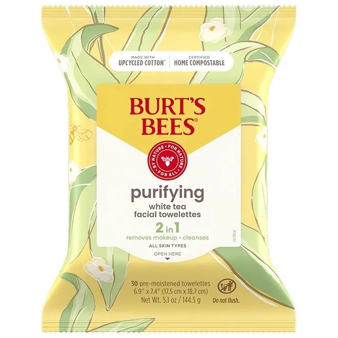 Burt&#39;s Bees Facial Cleansing Towelettes with White Tea Extract 30 Towelette