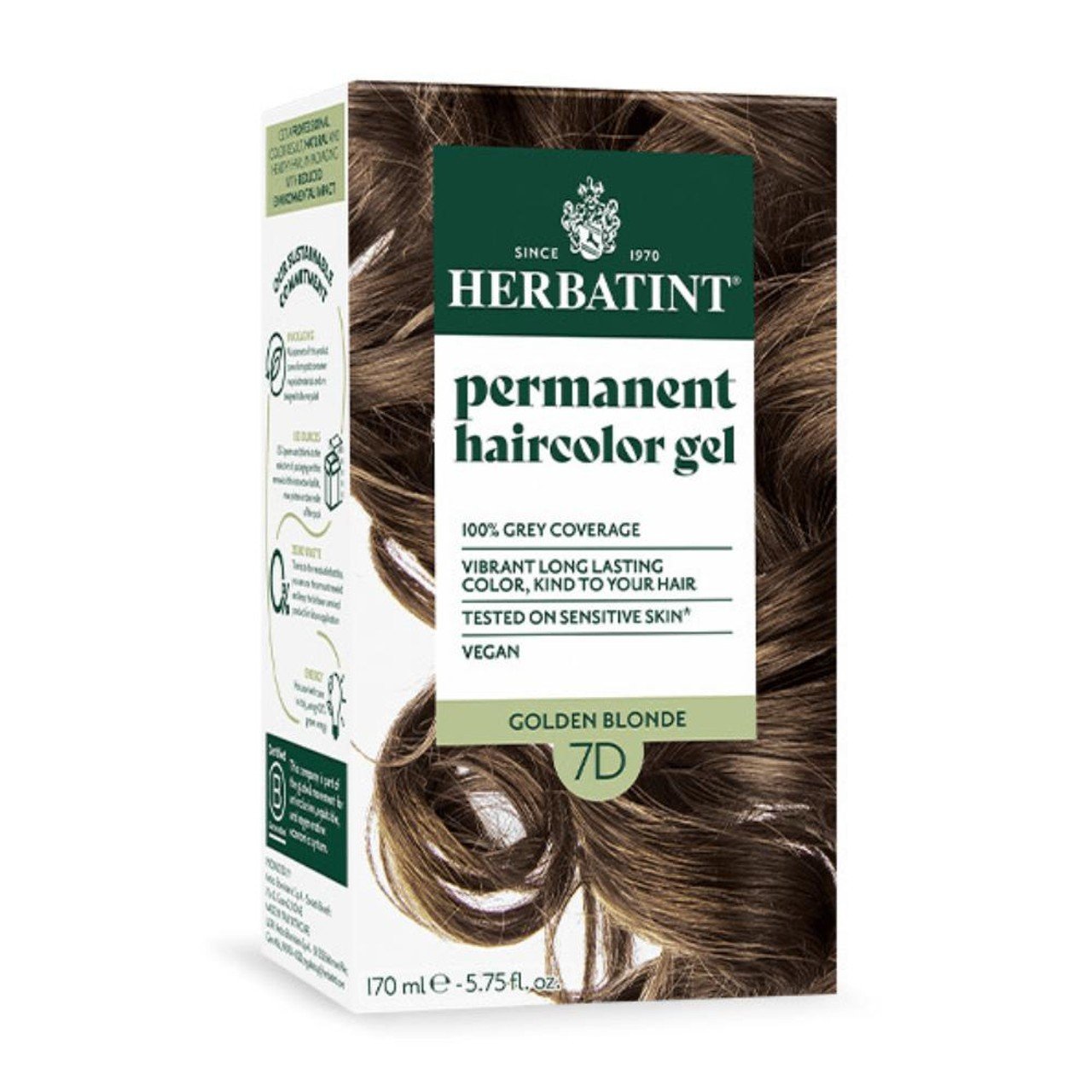 Herbatint 7D-Golden Blonde-Permanent Hair Color Gel 4.56 fl oz Liquid