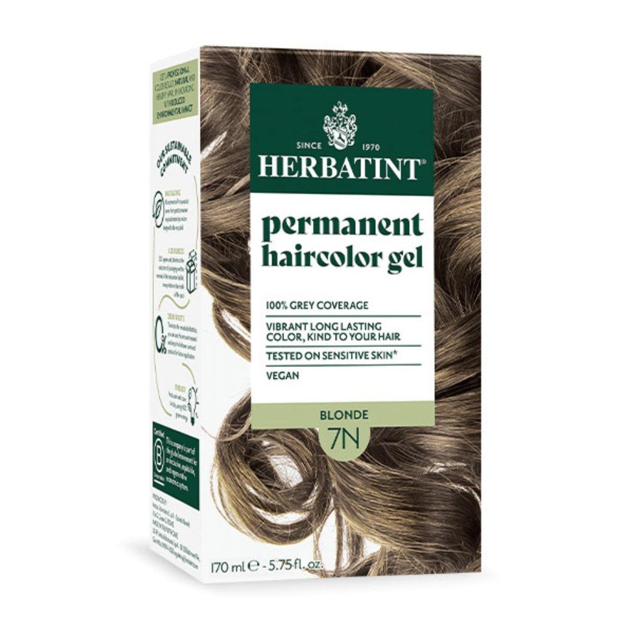 Herbatint 7N-Blonde-Permanent Hair Color Gel 4.56 fl oz Liquid