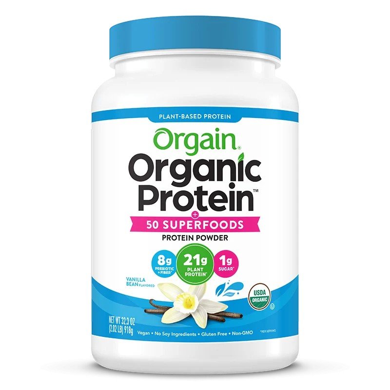 Orgain Organic Protein + 50 Superfoods Plant Based Protein Powder - Vanilla Bean 32.3 oz (2.02 lb) 91 Powder