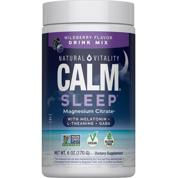 Natural Vitality CALM Sleep with Melatonin Powder Wildberry 6 oz Powder