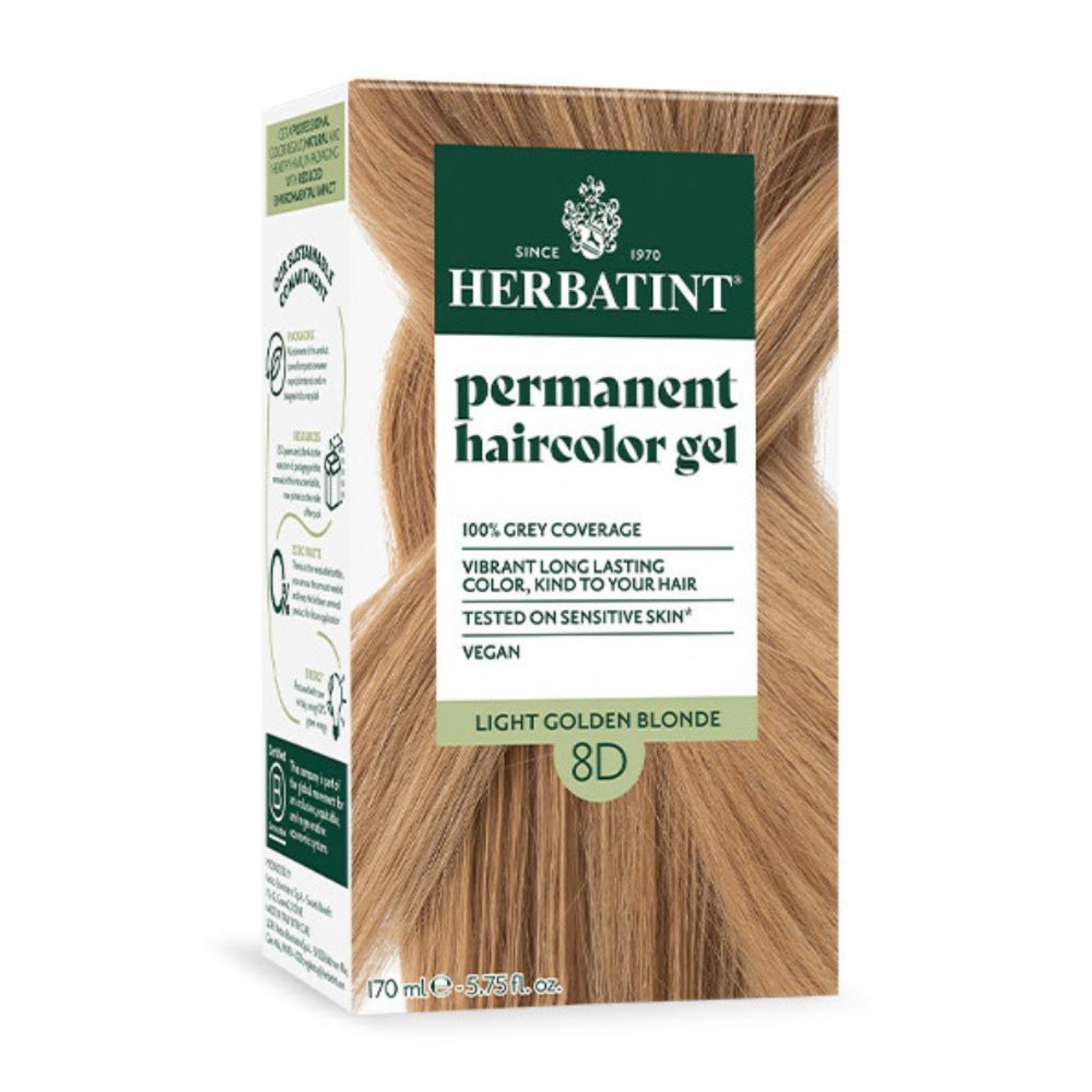 Herbatint 8D-Light Golden Blonde-Permanent Hair Color Gel 4.56 fl oz Liquid