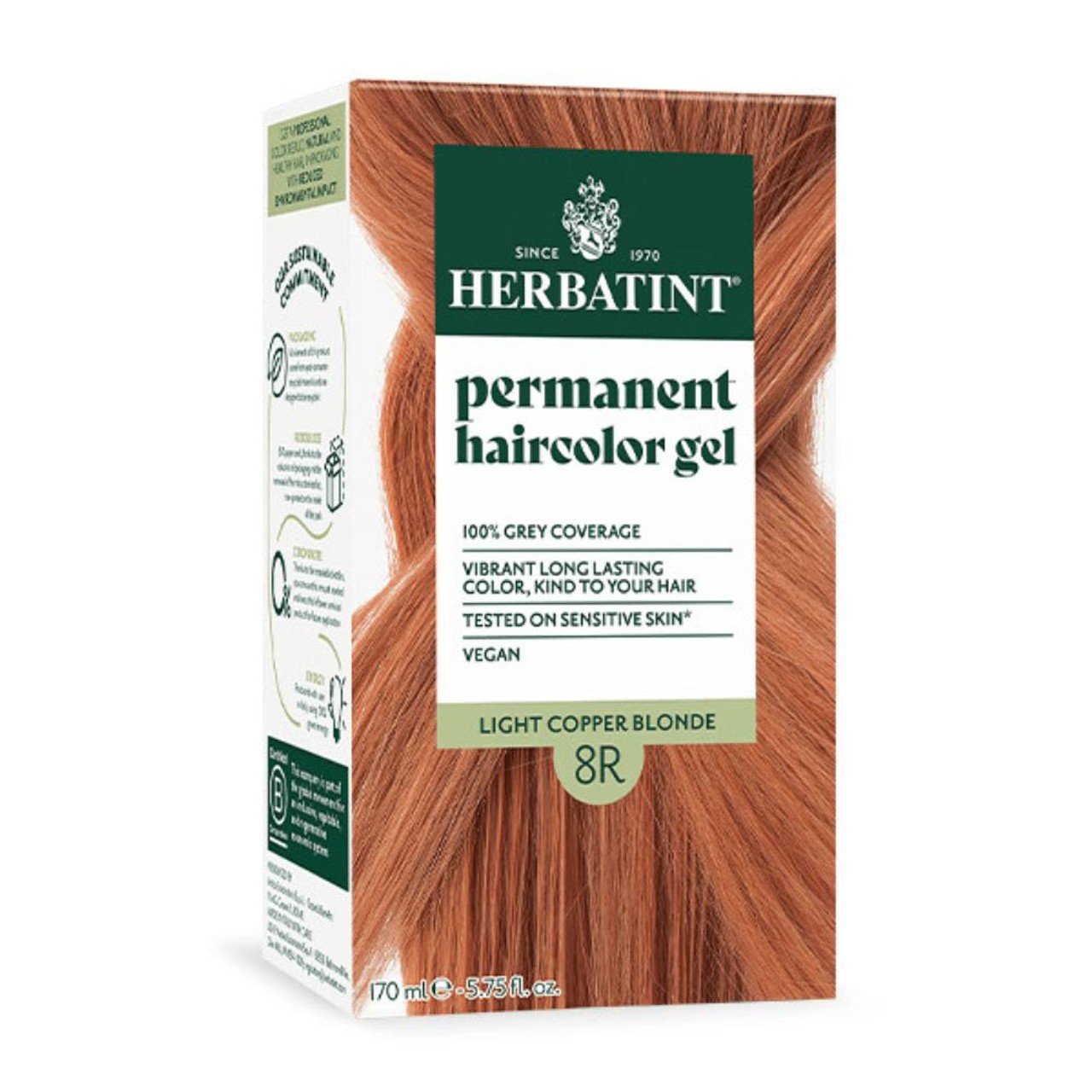 Herbatint 8R-Light Copper Blonde-Permanent Hair Color Gel 4.56 fl oz Liquid