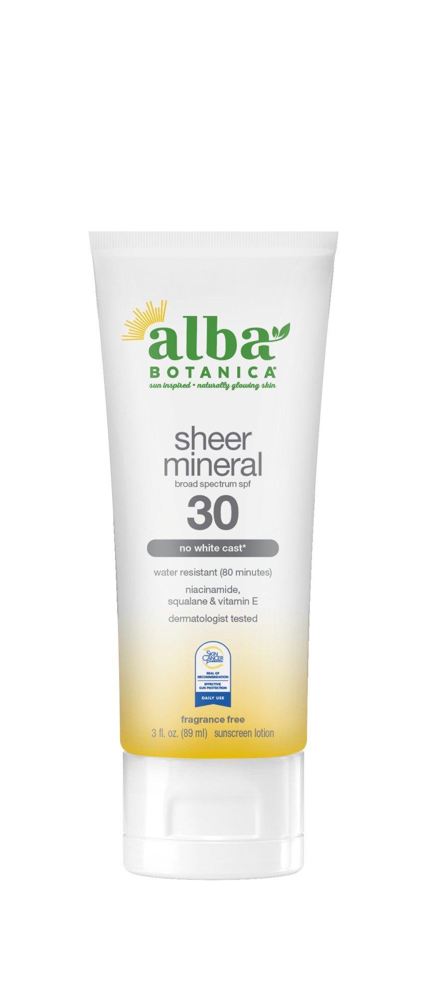 Alba Botanica Sheer Mineral Fragrance Free Sunscreen - SPF 30 3 fl. oz. Lotion