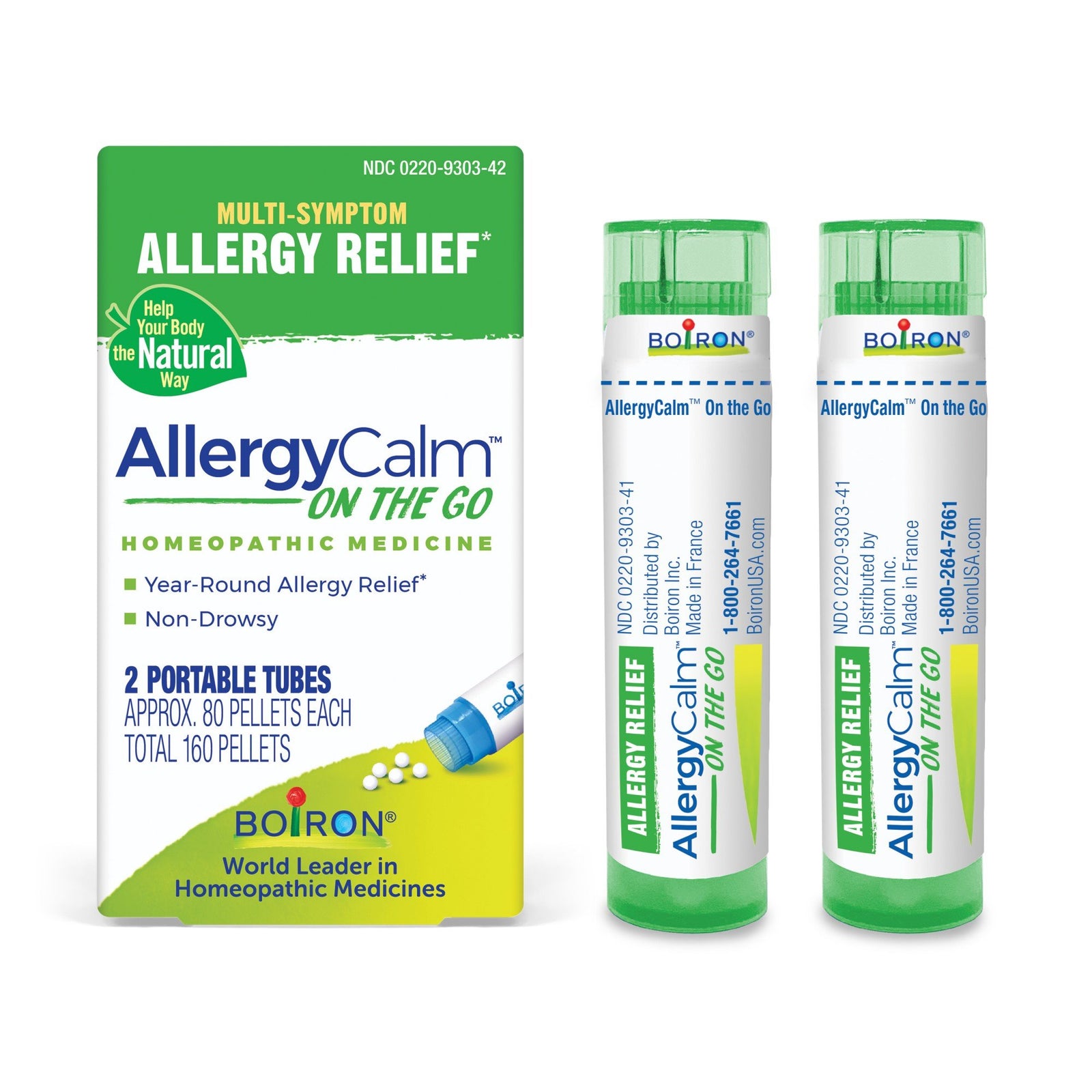 Boiron AllergyCalm On the Go 2 Tubes Box