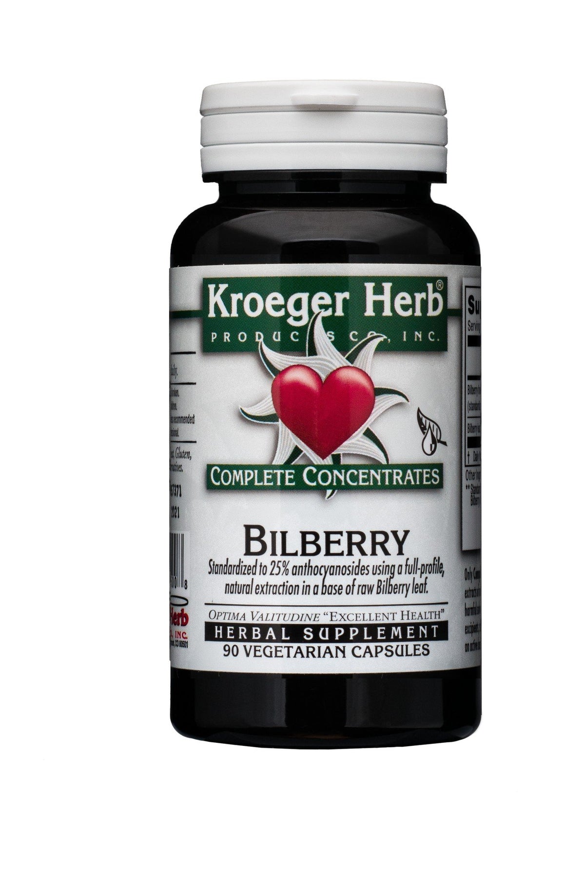 Kroeger Herbs Bilberry 90 Capsule