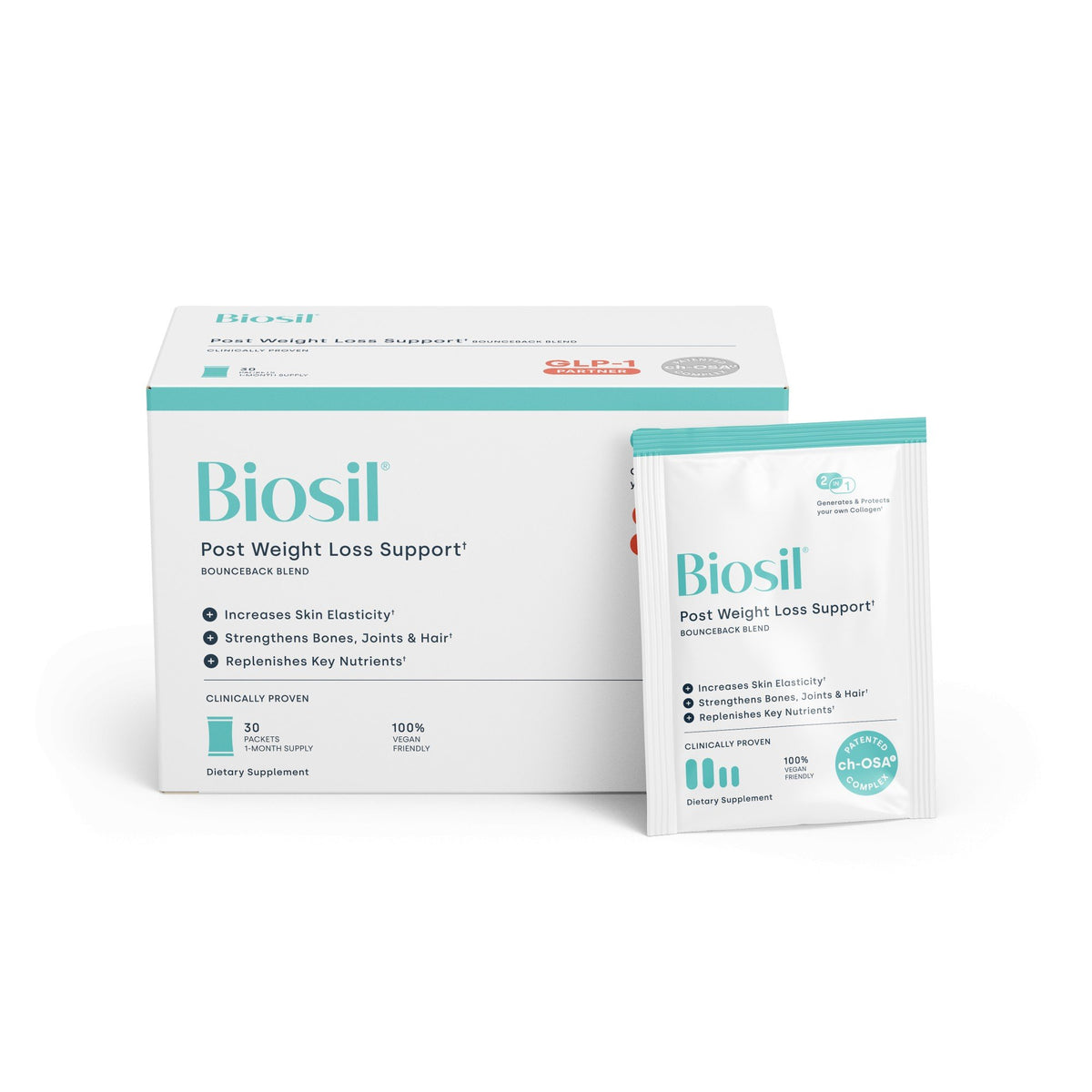Biosil Post Weight Loss Support-Bounceback Blend-100% Vegan Friendly-30 Day Supply 120 Capsule
