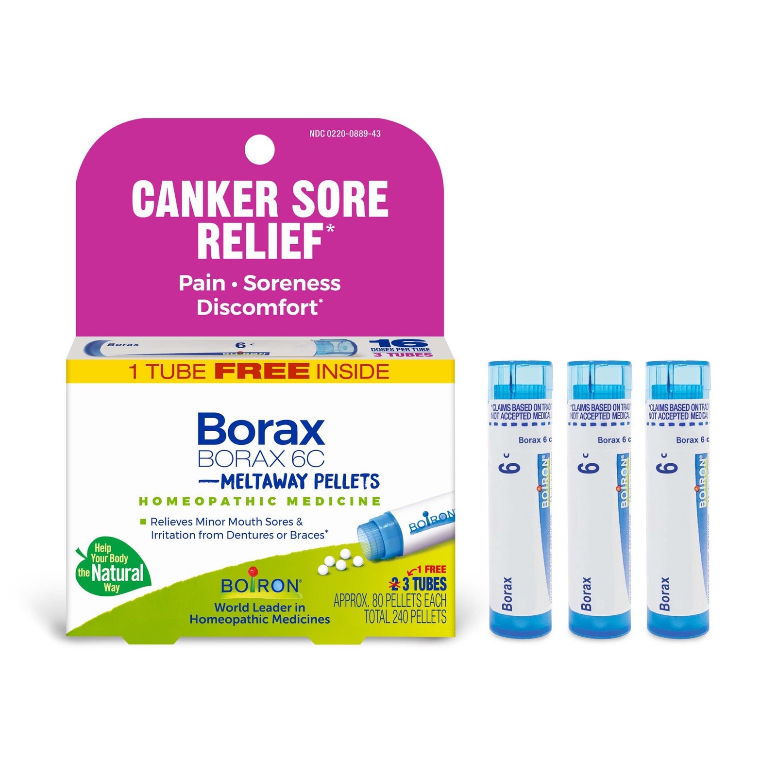 Boiron Borax 6C 3 MDT 3 Tubes Box