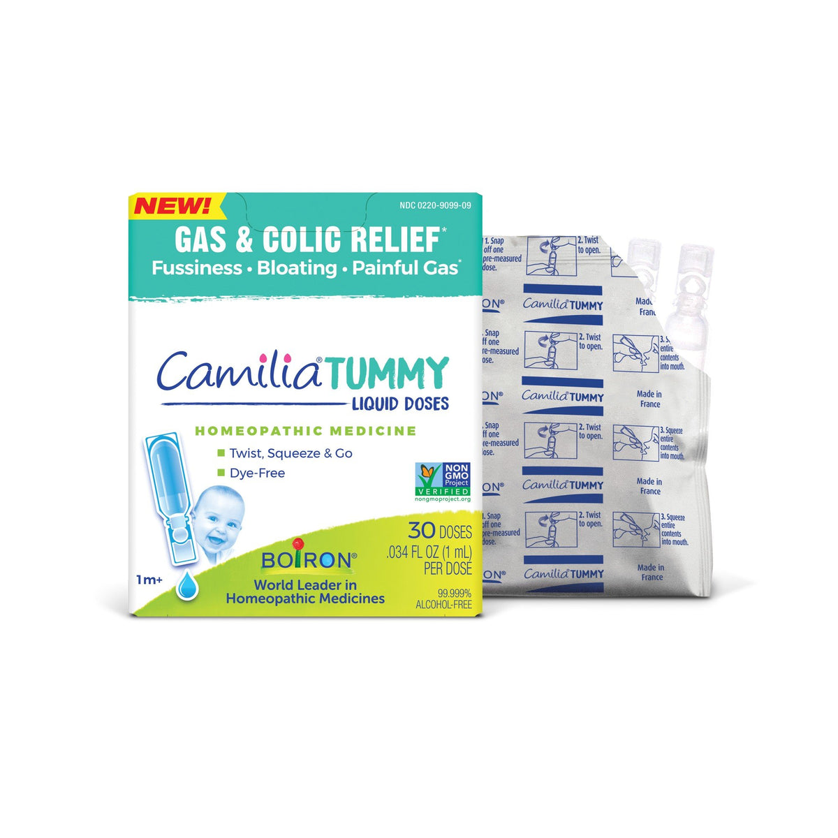 Boiron Camilia Tummy Gas and Colic Relief 30 Single Liquid Doses
