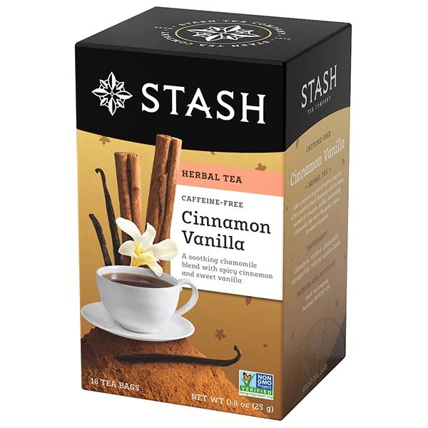 Stash Tea Cinnamon Vanilla Caffeine-Free 18 Bags Box